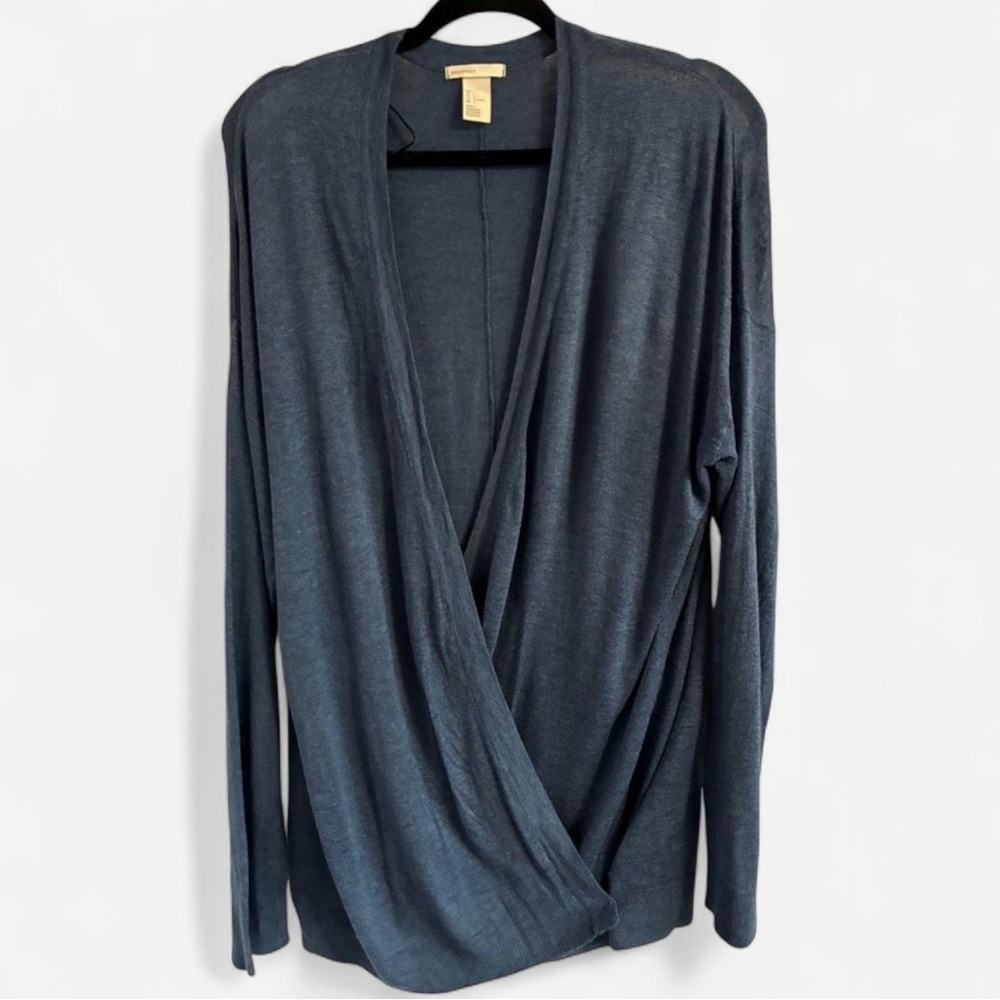 H&M Open Front Dusty-Blue Cardigan Large